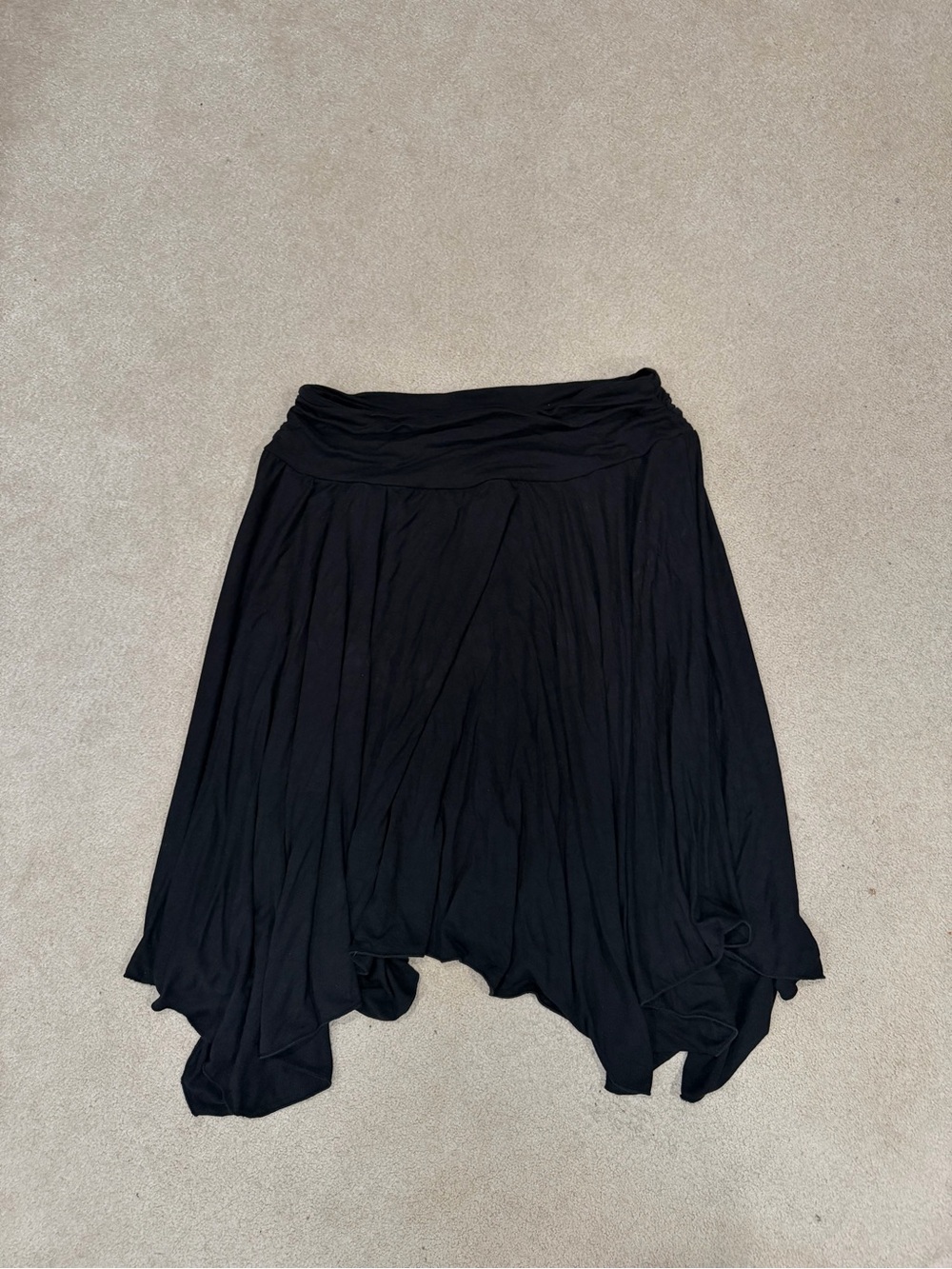 Vintage Black Women's Handkerchief Hem Skirt